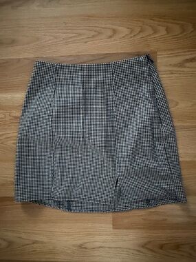 Urban Outfitters Gingham Mini Skirt with Front Slit